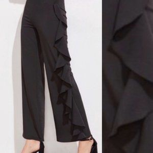 NWOT JS Boutique Pants Dressy Black Ruffle